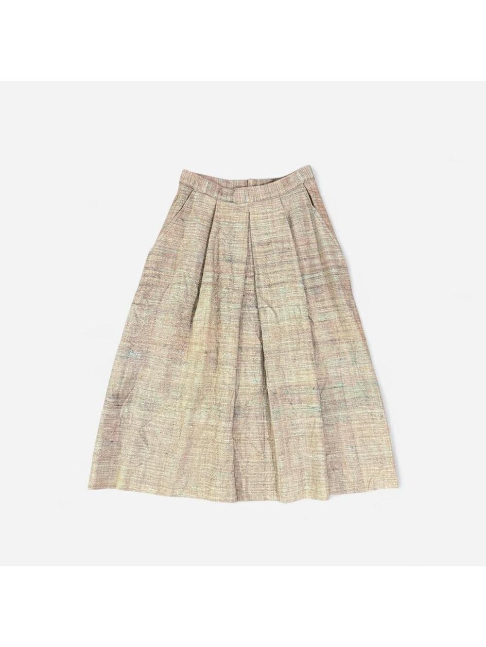 Vintage Jos. A. Bank pleated tweed brown blue skirt - fits like xxs